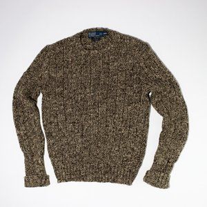 Ribbed Heavy Guage Knit Cotton Sweater Pullover